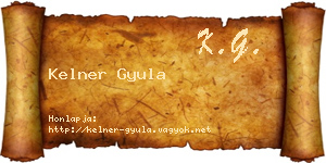 Kelner Gyula névjegykártya